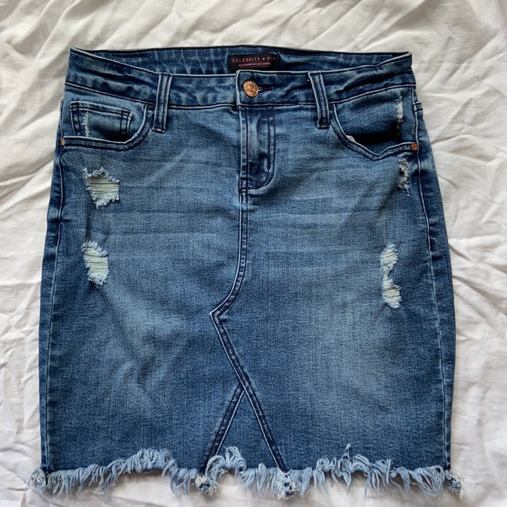 Celebrity Pink Denim Skirt